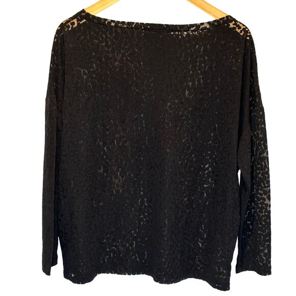 All Saints Black Semi-Sheer Long Sleeve Oversized Top size - XS - Picture 6 of 6